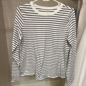 Old Navy Navy and White Striped Tee